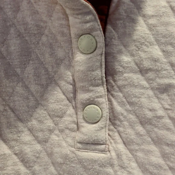 Quality Orvis Quarterzip In Quilted Tan Color, Rust Color Accents. Size L - Picture 3 of 4